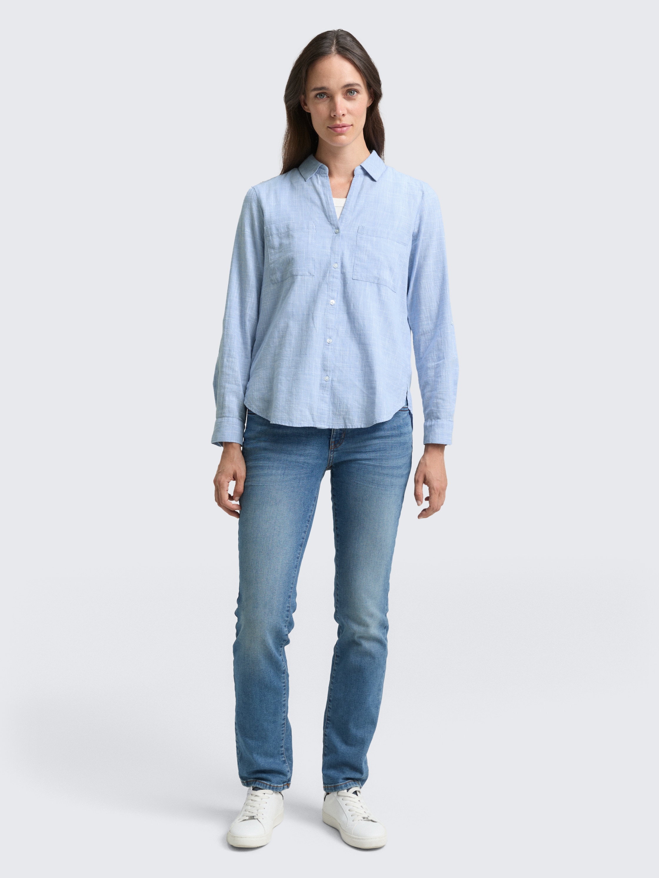 Bluse mit Brusttaschen - dreamy_blue - 
