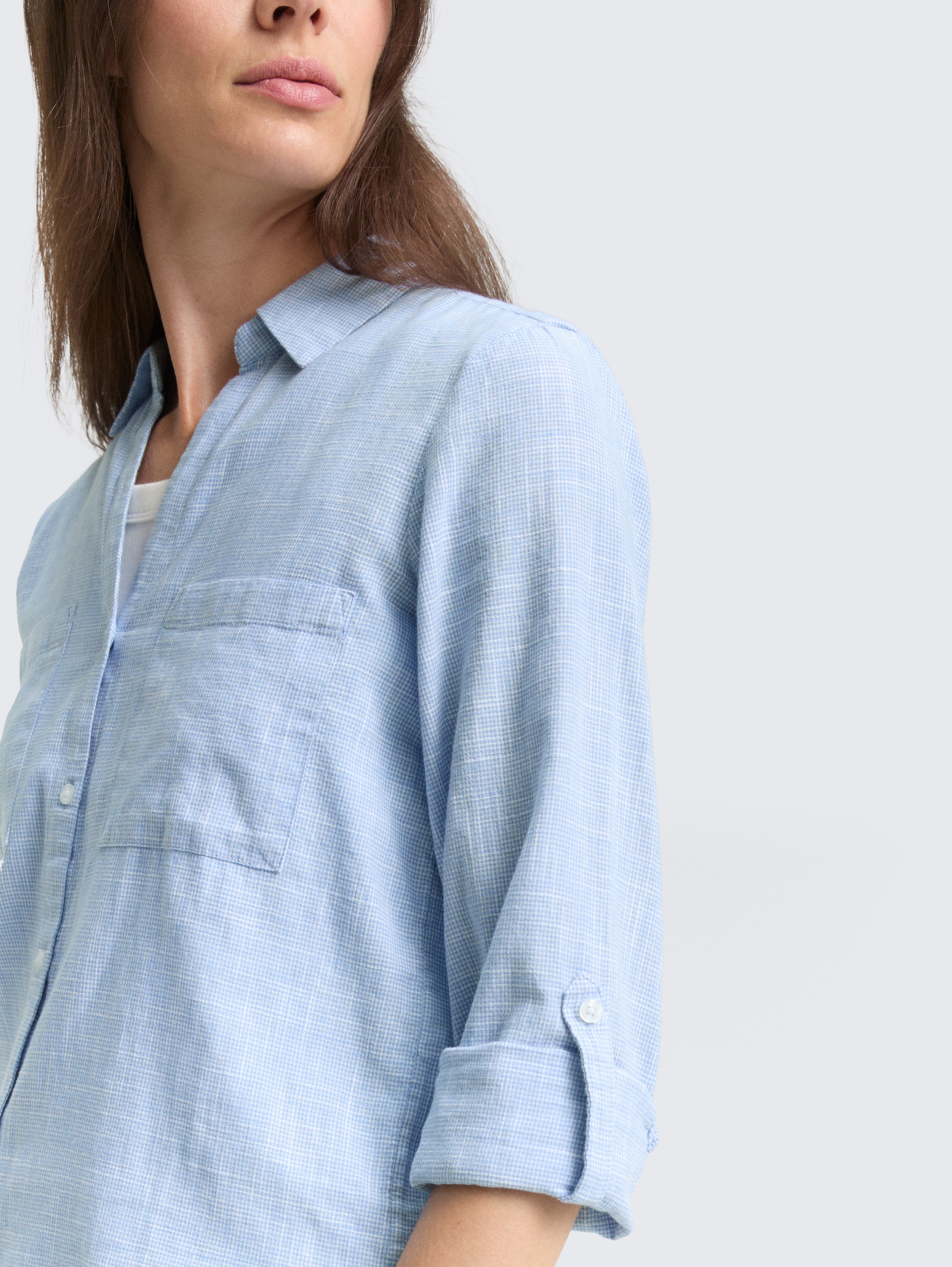 Bluse mit Brusttaschen - dreamy_blue - 